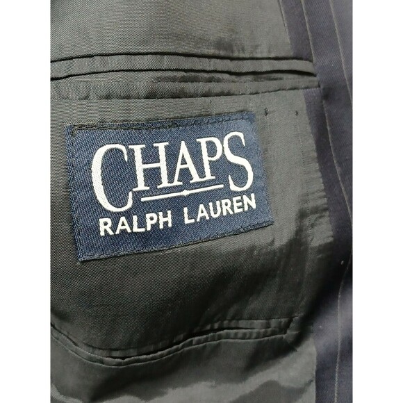 Chaps Ralph Lauren Navy Blue Cashmere Wool Blazer Jacket Mens Size 42S Flaw* - Picture 10 of 12